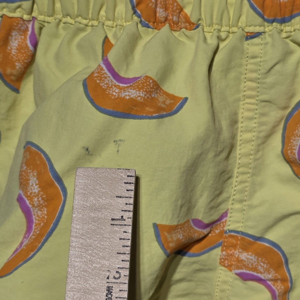 Patagonia Woman's XS Fruit Print Swim Trunks Yellow/Orange Drawstring Lined - Picture 9 of 10